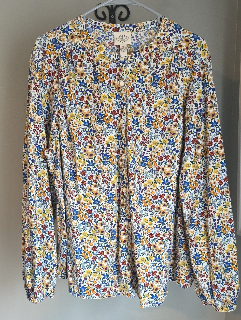St. John's Bay Floral Button-Up Blouse Size XXL